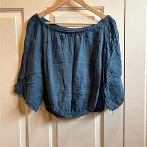 Michael Stars Navy Off-Shoulder Blouse